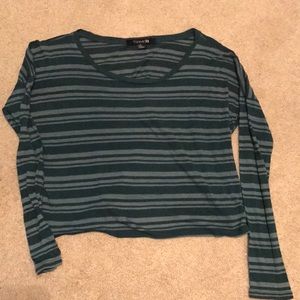 Striped Forever 21 Long Sleeve Crop Top